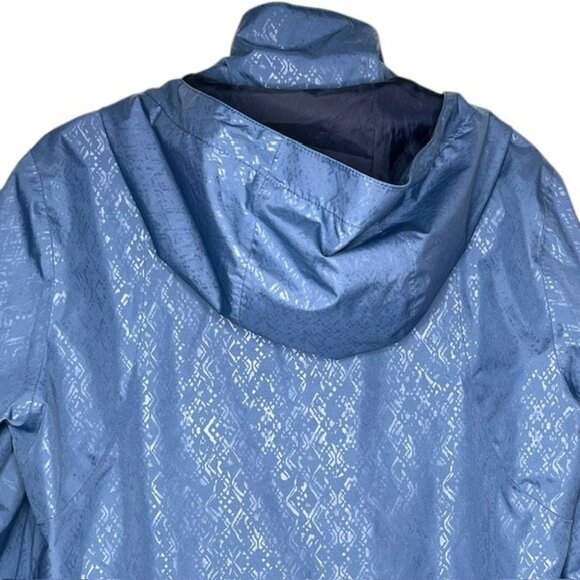 Eddie Bauer Packable Rainfoil Jacket With Zip Away Hood - Blue - M - Picture 7 of 13